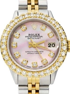 Rolex Datejust Two-Tone Gold & Silver Diamond Mother-of-Pearl Dial